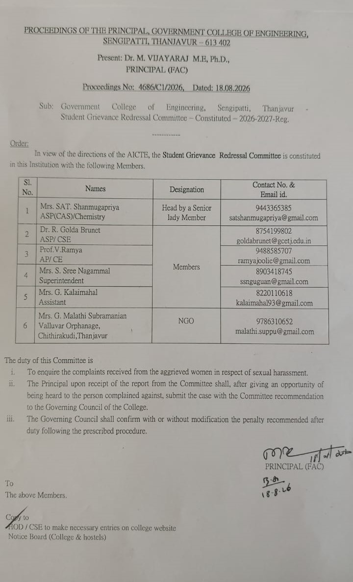 Students Grievance Redressal Committee